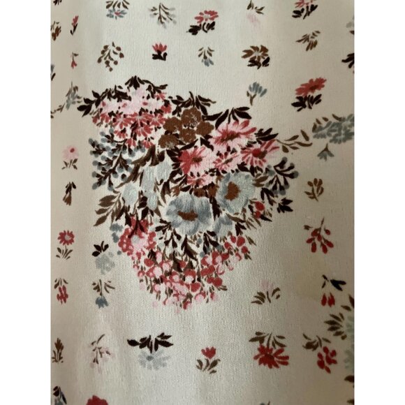 1970s Floral Blouse, Size L, Peach Polyester Shirt, Vintage Blouse - Picture 3 of 10